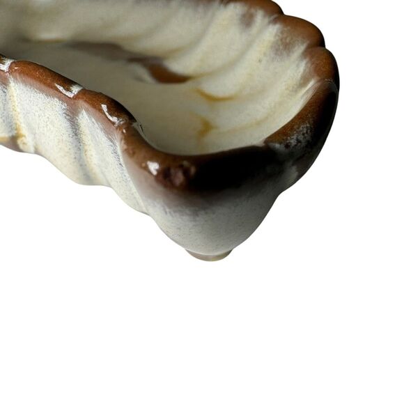 Vintage Frankoma Pottery Leaf Dish 226 Tray Cinnamon Brown - Picture 9 of 12